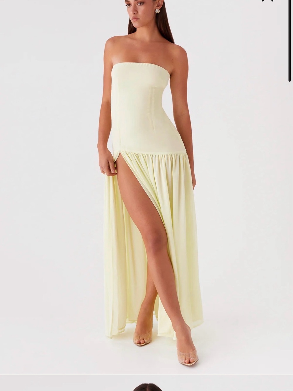 PepperMayo NWT Strapless Maxi Dress 8 yellow